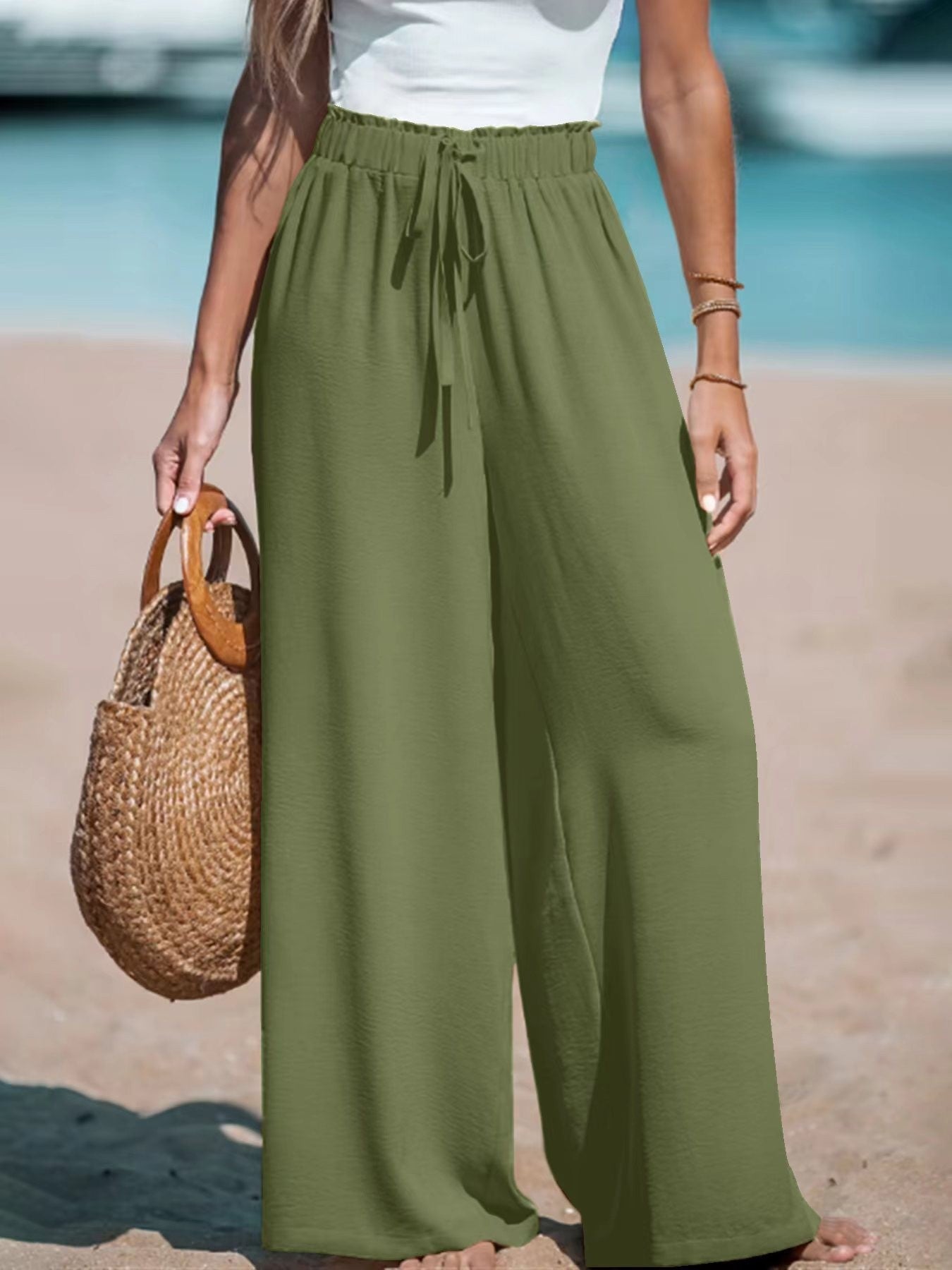Pantalon Décontracté à Jambe Large
