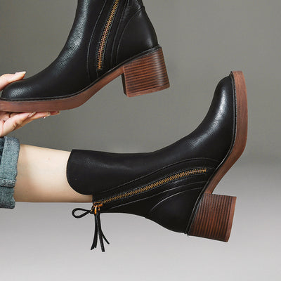 Bottines Rétro à Talon Épais
