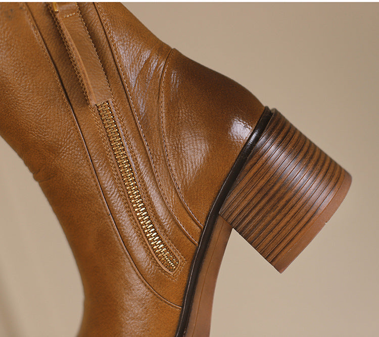 Bottines Rétro à Talon Épais