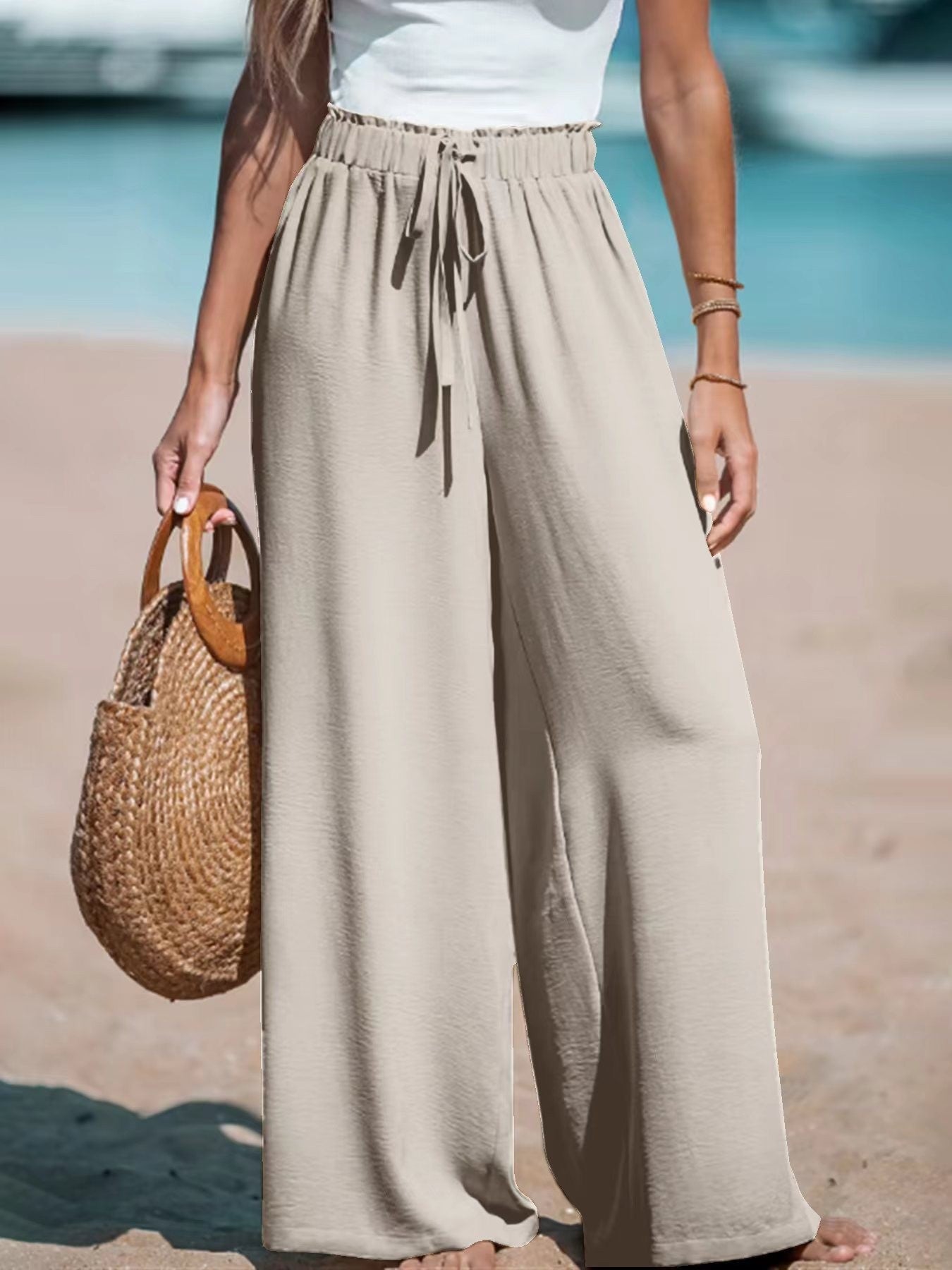 Pantalon Décontracté à Jambe Large