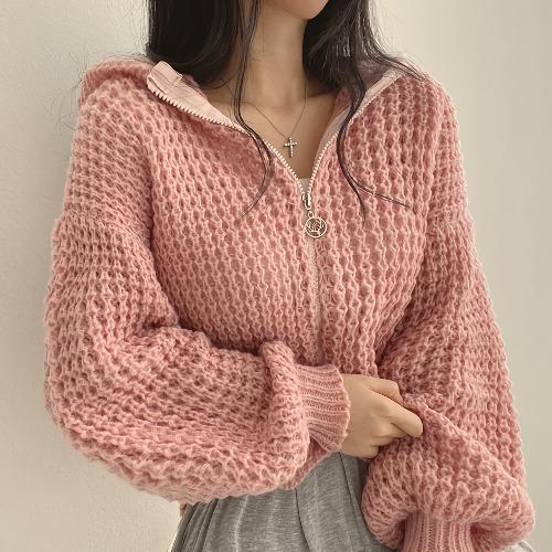 Sweater Court à Capuche Femme Ample et Épais