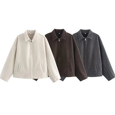 Veste Courte Marron Rétro